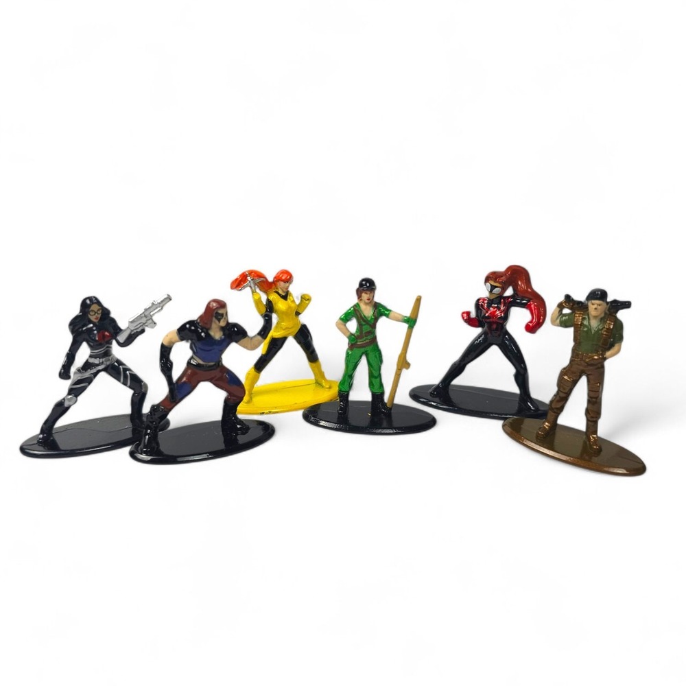 Jada Toys Nano Metalfigs GI JOE & MARVEL Lot Baroness Scarlett Spider-Girl Metal